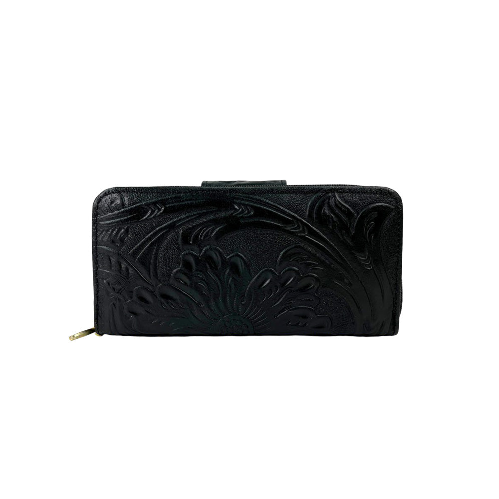 Esther Wallet - Embossed Leather Wallet with Detachable Handle