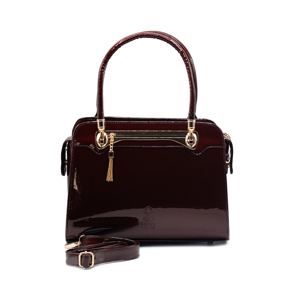 Teresa Purse - Wine Patent Handbag