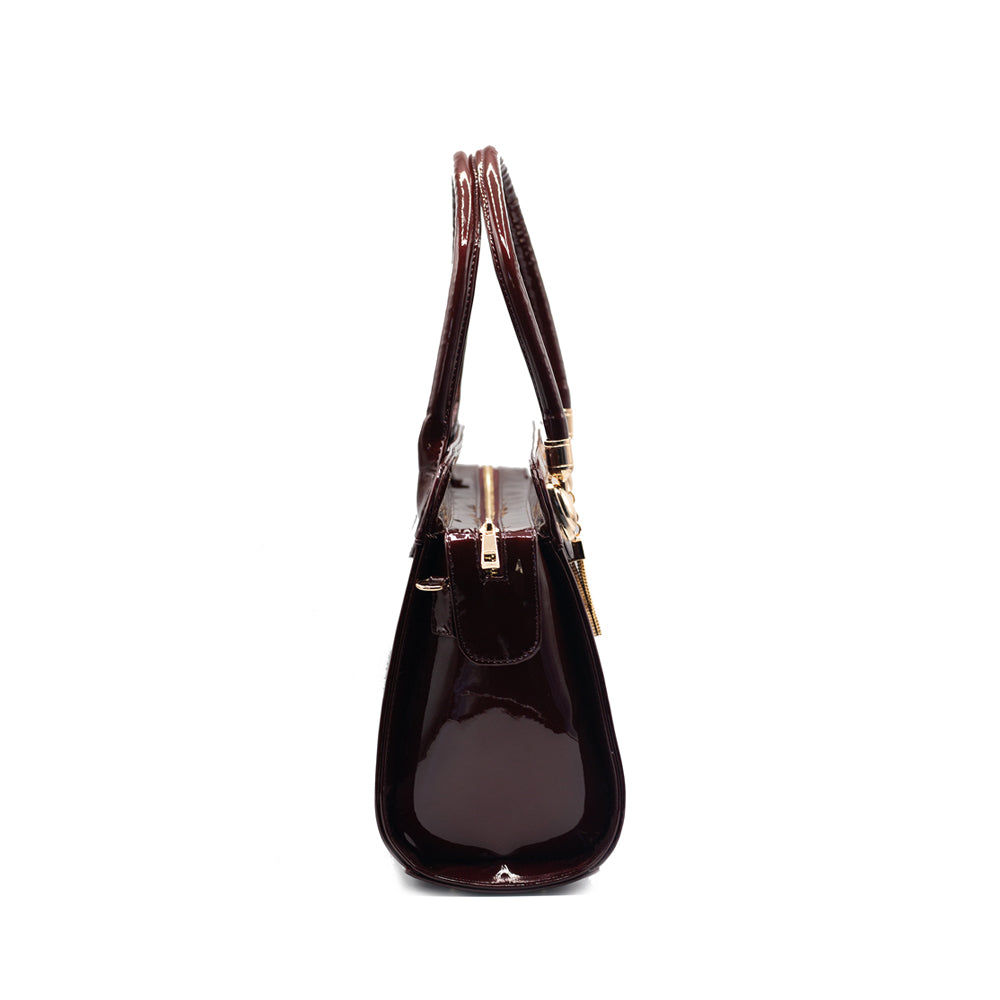 Teresa Purse - Wine Patent Handbag