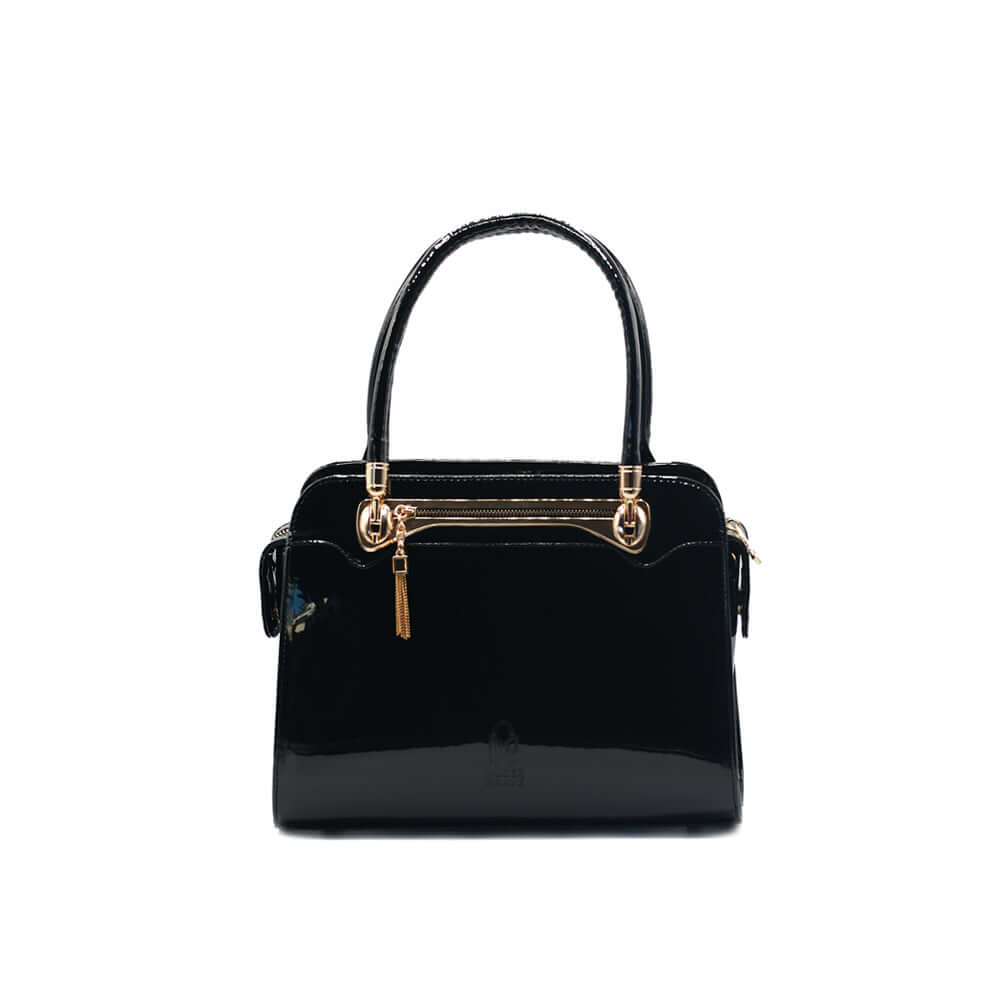 Bolso Bella - Bolso de mano de charol negro