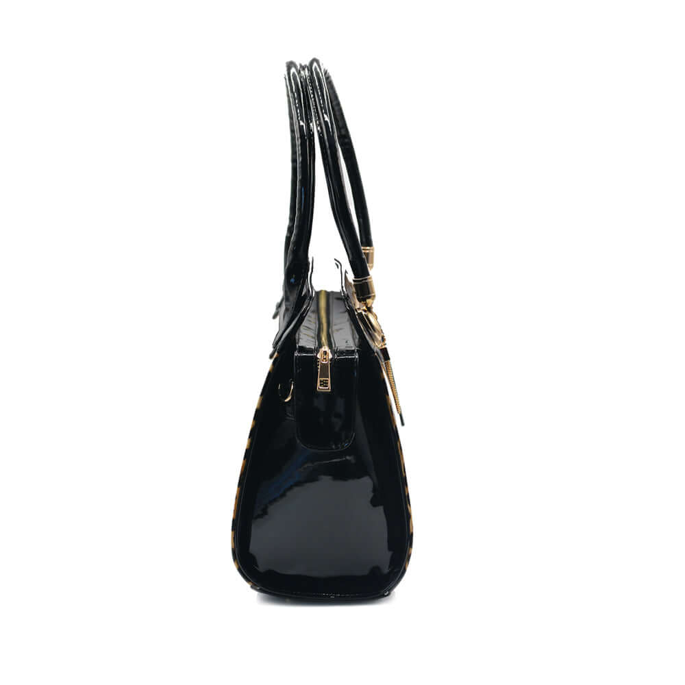 Bella Purse - Black Patent Handbag